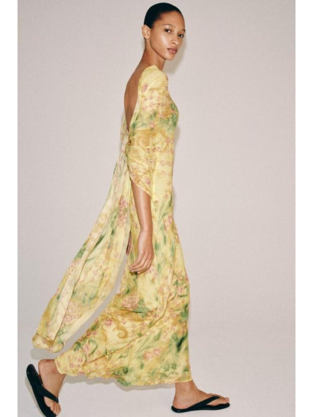 ZARA ZW COLLECTION PRINTED BOW DRESS